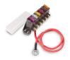 6-GANG ATC FUSE DISTRIBUTION BLOCK WITH 14 AWG HOT WIRE #10 SCREW TERMINALS AND COVER